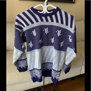 Navy patterned sweater